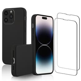 Προστατευτικό iPhone 15 Pro Max 2 οθόνης - Σιλικόνη - Μαύρο