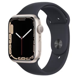 Apple Watch (Series 7) 2021 GPS 45mm - Αλουμίνιο Starlight - Sport band Μαύρο
