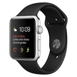 Apple Watch Series 3 (2017) GPS 42 mm - Ανοξείδωτο ατσάλι Ασημί - Sport band Μαύρο