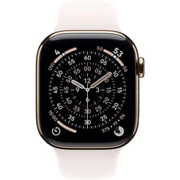 Apple Watch Series 11 (2025) GPS + Cellular 46 mm - Τιτάνιο Χρυσό - Sport band Άσπρο