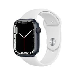 Apple Watch Series 7 (2021) GPS + Cellular 45 mm - Αλουμίνιο Midnight - Sport band Άσπρο
