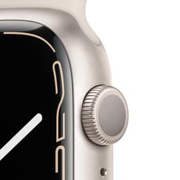 Apple Watch Series 7 (2021) GPS 41 mm - Αλουμίνιο Starlight - Sport band Starlight