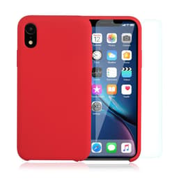 Προστατευτικό iPhone XR 2 οθόνης - Σιλικόνη - Κόκκινο