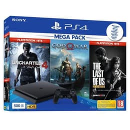 PlayStation 4 Slim 500GB - Μαύρο - Περιορισμένη έκδοση Uncharted 4: A Thief´s End + God Of War + The Last of Us: Remastered + Uncharted 4: A Thief´s End + God Of War + The Last of Us: Remastered