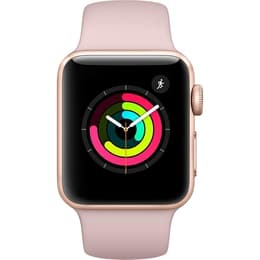 Apple Watch (Series 3) 2017 GPS 38mm - Αλουμίνιο Ροζ χρυσό - Sport band Ροζ
