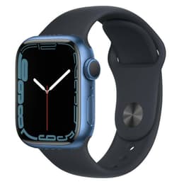 Apple Watch (Series 7) 2021 GPS + Cellular 41mm - Αλουμίνιο Μπλε - Sport band Μαύρο