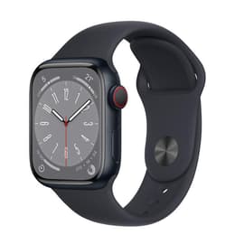 Apple Watch (Series 8) 2022 GPS + Cellular 41mm - Αλουμίνιο Midnight - Sport band Μαύρο