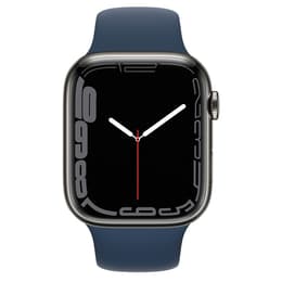 Apple Watch (Series 7) 2021 GPS + Cellular 45mm - Ανοξείδωτο ατσάλι Graphite - Sport band Μπλε