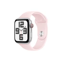 Apple Watch (Series SE) 2020 GPS + Cellular 44mm - Αλουμίνιο Ασημί - Sport band Ροζ