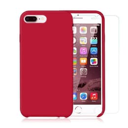Προστατευτικό iPhone 7 Plus/8 Plus 2 οθόνης - Σιλικόνη - Κόκκινο