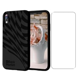 Back Market Προστατευτικό iPhone XR και προστατευτική οθόνη - 100% βιοδιασπώμενο - Μαύρο - Κυματιστό Μοτίβο
