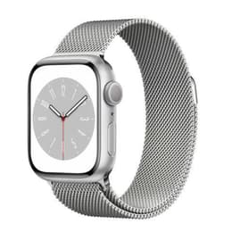 Apple Watch (Series 7) 2021 GPS + Cellular 41mm - Αλουμίνιο Ασημί - Milanese loop Γκρι