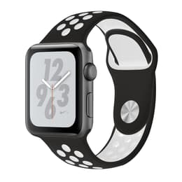 Apple Watch (Series 4) 2018 GPS 44mm - Αλουμίνιο Space Gray - Αθλητισμος Εμφανισεις Nike Μαύρο/Άσπρο