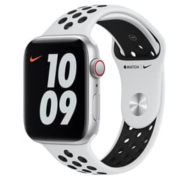 Apple Watch () 2020 GPS + Cellular 44mm - Αλουμίνιο Ασημί - Αθλητισμος Εμφανισεις Nike Άσπρο/Μαύρο