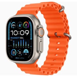 Apple Watch Ultra 2 (2023) GPS + Cellular 49 mm - Τιτάνιο Φυσικό τιτάνιο - Μπάντα ωκεανού Πορτοκαλί