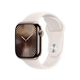 Apple Watch Series 10 (2024) GPS + Cellular 42 mm - Τιτάνιο Χρυσό - Sport band Starlight