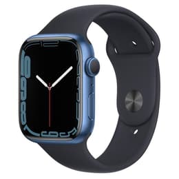 Apple Watch (Series 7) 2021 GPS + Cellular 45mm - Αλουμίνιο Μπλε - Sport band Μαύρο