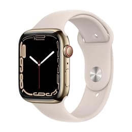 Apple Watch Series 7 (2021) GPS + Cellular 41 mm - Ανοξείδωτο ατσάλι Χρυσό - Sport band Starlight