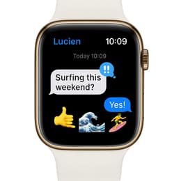 Apple Watch Series 7 (2021) GPS + Cellular 41 mm - Ανοξείδωτο ατσάλι Χρυσό - Sport band Starlight