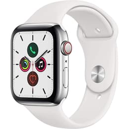 Apple Watch (Series 5) 2019 GPS + Cellular 44mm - Ανοξείδωτο ατσάλι Ασημί - Αθλητισμός Άσπρο
