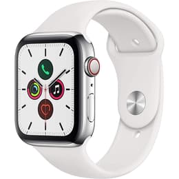 Apple Watch Series 5 (2019) GPS + Cellular 44 mm - Ανοξείδωτο ατσάλι Ασημί - Sport band Άσπρο
