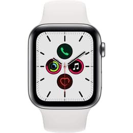 Apple Watch (Series 5) 2019 GPS + Cellular 44mm - Ανοξείδωτο ατσάλι Ασημί - Αθλητισμός Άσπρο