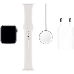 Apple Watch Series 5 (2019) GPS + Cellular 44 mm - Ανοξείδωτο ατσάλι Ασημί - Sport band Άσπρο