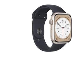 Apple Watch Series 8 (2022) GPS 45 mm - Αλουμίνιο Starlight - Sport band Μαύρο