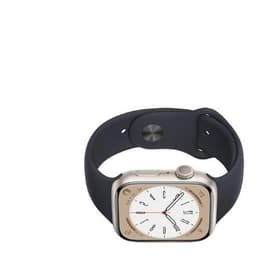 Apple Watch Series 8 (2022) GPS 45 mm - Αλουμίνιο Starlight - Sport band Μαύρο
