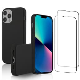 Προστατευτικό iPhone 13 Pro Max 2 οθόνης - Σιλικόνη - Μαύρο