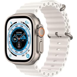 Apple Watch (Ultra) 2022 GPS + Cellular 49mm - Τιτάνιο Γκρι - Μπάντα ωκεανού Άσπρο