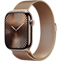 Apple Watch Series 10 (2024) GPS + Cellular 42 mm - Τιτάνιο Χρυσό - Milanese loop Χρυσό