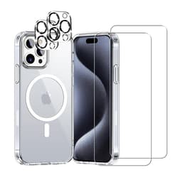Προστατευτικό iPhone 15 Pro Max 2 οθόνης - TPU - Διαφανές