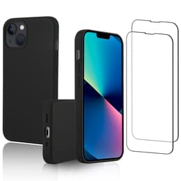 Προστατευτικό iPhone 13 mini 2 οθόνης - Σιλικόνη - Μαύρο