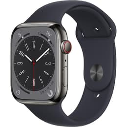 Apple Watch (Series 8) 2022 GPS + Cellular 45mm - Ανοξείδωτο ατσάλι Γκρι - Sport band