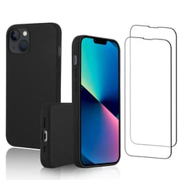 Προστατευτικό iPhone 13 2 οθόνης - Σιλικόνη - Μαύρο