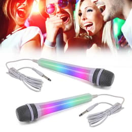 Pack Karaoké 2 Microphones filaires dynamiques - White - Effet lumineux Disco - MR ENTERTAINER G158BG Αξεσουάρ ήχου