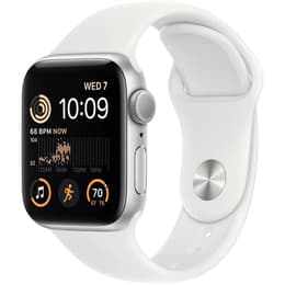 Apple Watch Series SE 2 (2022) GPS 44 mm - Αλουμίνιο Ασημί - Sport band Άσπρο