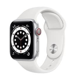 Apple Watch (Series 6) 2020 GPS + Cellular 44mm - Αλουμίνιο Ασημί - Sport band Άσπρο