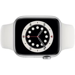 Apple Watch (Series 6) 2020 GPS + Cellular 44mm - Αλουμίνιο Ασημί - Sport band Άσπρο