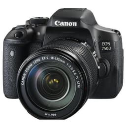 Kάμερα Reflex Canon EOS 750D Μαύρο + Φωτογραφικός Φακός Canon EF-S 18-135 mm f/3.5-5.6 IS STM