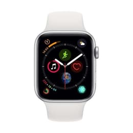 Apple Watch (Series 4) 2018 GPS 44mm - Ανοξείδωτο ατσάλι Ασημί - Sport band Άσπρο