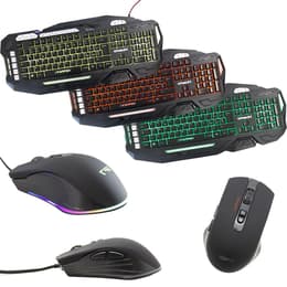 Cortek Πληκτρολόγιο QWERTY Ιταλικά Πληκτρολόγιο με φωτιζόμενα πλήκτρα XWeapon + GP7 Kit Mouse and Keyboard