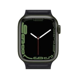 Apple Watch (Series 7) 2021 GPS + Cellular 45mm - Αλουμίνιο Πράσινο - Sport band Μαύρο
