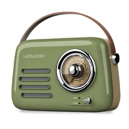 Radio Rétro portable Ledwood ALMA, FM, Bluetooth Entrée USB, Puissance 3W - Batterie 3,7V-1500mAh - Retro Vintage - Vert Olive Ραδιόφωνο