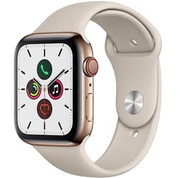 Apple Watch (Series 4) 2018 GPS + Cellular 44mm - Ανοξείδωτο ατσάλι Χρυσό - Αθλητισμός Γκρι άμμος