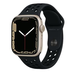 Apple Watch Series 7 (2021) GPS 41 mm - Αλουμίνιο Starlight - Nike Sport band Μαύρο