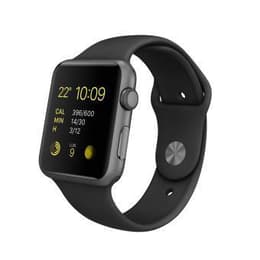 Apple Watch (Series 5) 2019 GPS + Cellular 40mm - Ανοξείδωτο ατσάλι Μαύρο - Αθλητικό λουράκι Μαύρο
