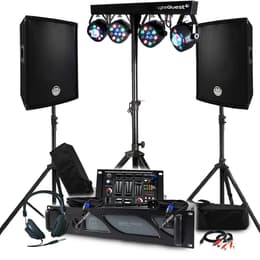 Pack Sono BM SONIC Ampli 1000W, Paire d'Enceintes Passives 2x300W, Table de Mixage, Portique 4 Lumières Xperformer, Pieds Ομιλητής PA