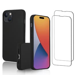 Προστατευτικό iPhone 15 2 οθόνης - Σιλικόνη - Μαύρο